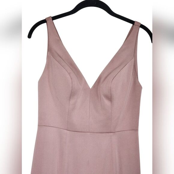 JENNY YOO Blush pink satin gown, sleeveless, size 2, wedding, bridal - Picture 2 of 6